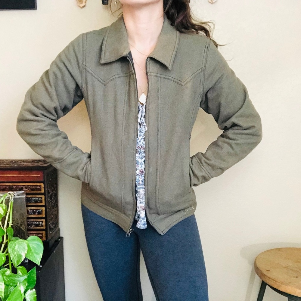 Cloudveil Green Wool Blouson Jacket - image 1